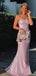 Sparkly Pink Sequin Bodycon Prom Dress Strapless Floor Length Party Gown,OLP1795