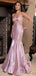 Charming Pink Spaghetti Strap Mermaid Long Prom Dress Ideas, Evening Party Dresses, OLP1637
