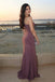 Dusty Purple One Shoulder Mermaid Prom Dress Sexy Beaded Floor Length Gown,OLP2328