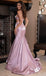 Charming Pink Spaghetti Strap Mermaid Long Prom Dress Ideas, Evening Party Dresses, OLP1637