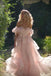 Elegant Pink Off-Shoulder A-Line Long Prom Dress Ideas, Evening Party Dresses, OLP1665