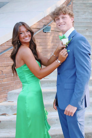Elegant Green Sweetheart High Low Mermaid Long Prom Dress Ideas, Evening Party Dresses, OLP1319