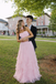 Elegant Blush Pink Tulle Prom Gown Halter Choker Neck Tiered Layered Skirt,OLP2113