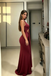 Modern Burgundy Halter Jersey Prom Dress,Evening Party Dress,OLP2195