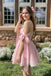 Cute Strapless Pink Organza Homecoming Dress with Bows Pretty Mini Party Gown,HD1293