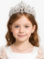 White Flower Girl Crystal Crown – Elegant Kids Wedding Tiara