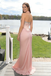 Unique Halter Pink Corset Prom Dress Crystal Beaded Draped Satin Gala Gown,OLP2082