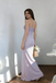 Modern Lavender Prom Gown Strapless Floral Accent Chiffon Sheath Evening Dress,OLP2185