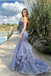 Sexy Mermaid Sweetheart Glitter Blue Lace Prom Dress with Ruffle Skirt,OLP2204