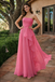 Classy Strapless Champagne Chiffon A Line Prom Dress Tiered Ruffles,OLP1934