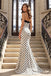 Classy Polka Dot Mermaid Evening Dress Sweetheart Sleeveless Long Prom Dress,OLP2356