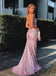 Sparkly Pink Sequin Bodycon Prom Dress Strapless Floor Length Party Gown,OLP1795