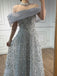 Elegant Blue Off-Shoulder Mermaid Long Prom Dress Ideas, Evening Party Dresses, OLP1559