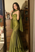 Sexy Olive Green Mermaid Prom Dress Sweetheart Neck Sleeveless Beaded Gown,OLP2353