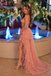 Pretty Pink Strapless High-Low Tiered Tulle Prom Dress OLP2475