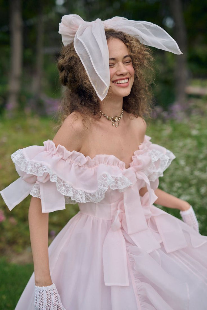Elegant Pink Off-Shoulder A-Line Long Prom Dress Ideas, Evening Party Dresses, OLP1665