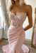 Sexy Blush Pink Satin Mermaid Prom Dress Strapless Ruched Party Gown,OLP1787