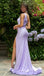 Elegant Purple One-Shoulder Mermaid Side Slit Long Prom Dress Ideas, Evening Party Dresses, OLP1257
