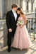 Classy Pink Pleated Tulle Prom Dress Strapless A Line Floor Length Gown,OLP2201