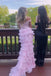 Elegant Floral Pink Off Shoulder Mermaid Long Prom Dress Ideas, Evening Party Dresses, OLP1685