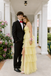 Sparkly Yellow Prom Gown Tiered Sequin Tulle Slit Sweetheart Formal Dress,OLP2167