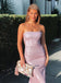 Sparkly Pink Sequin Bodycon Prom Dress Strapless Floor Length Party Gown,OLP1795