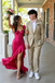 Sparkly Fuchsia Sequin High-Low Prom Dress with Ruffles,OLP2228