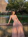 Elegant Blush Pink Strapless Prom Dress Unique Sequin Bodice Flowy Gown,OLP2296