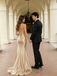 Stunning Gold Strapless Mermaid Satin Prom Dress With Ruched Bodice Ruffles,OLP2291