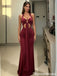 Modern Burgundy Halter Jersey Prom Dress,Evening Party Dress,OLP2195