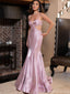 Charming Pink Spaghetti Strap Mermaid Long Prom Dress Ideas, Evening Party Dresses, OLP1637
