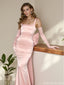 Elegant Pink Spaghetti Strap Mermaid Long Prom Dress Ideas, Evening Party Dresses, OLP1445