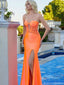 Bold Burnt Orange Strapless Prom Dress with Unique Sheer Cutout Bodice,OLP1760