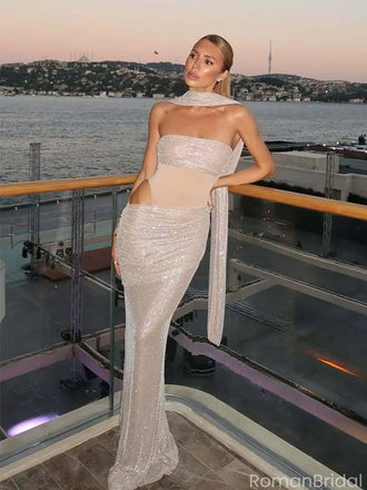 Sparkly Silver Sweetheart Mermaid Long Prom Dress Ideas, Evening Party Dresses, OLP1599