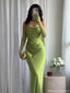 Elegant Green Spaghetti Strap Mermaid Long Prom Dress Ideas, Evening Party Dresses, OLP1422