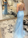 Elegant Spaghetti Strap Sleeveless Mermaid Lace Long Prom Dresses  For Party Online, OL361