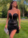 Shiny Sweetheart Sleeveless Short Mermaid Sequin Black Homecoming Dresses For Party Online, HD0877