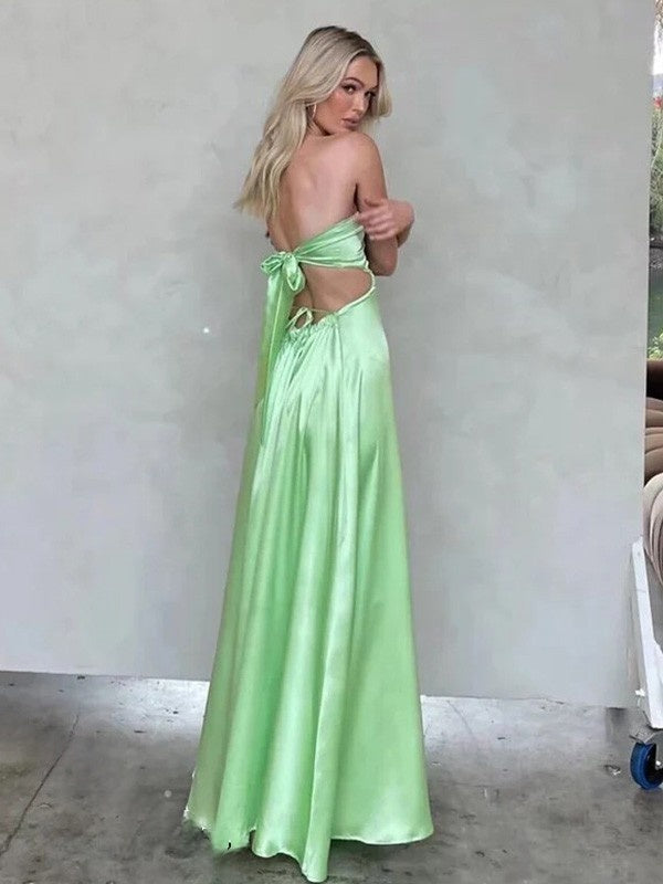 Sexy Sweetheart Sleeveless Mermaid Satin Evening Prom Dresses Online, OLP959