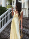 Soft V-neck Sleeveless A-line Satin Evening Prom Dresses Online, OLP894