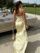 Soft Asymmetric Sleeveless Mermaid Satin Evening Prom Dresses Online, OLP1045