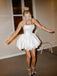Simple Sweetheart Sleeveless A-line Satin White Homecoming Dresses  For Party Online, HD1104