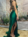 Sexy V-neck Sleeveless Mermaid Satin Long Prom Dresses With Trailing For Party Online, OL325