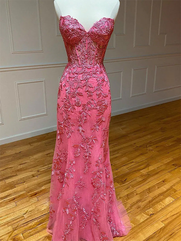 Sexy Sweetheart Lace Mermaid Long Prom Dress With Trailing Online, OL293