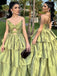 Formal Sweetheart Sleeveless A-line Satin Ruffles Long Prom Dresses Online, OL553