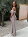 Shiny Off-shoulder Sleeveless Mermaid Sequin Long Evening Prom Dresses Online, OLP677