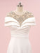 Elegant Off-shoulder Sleeveless A-line Satin White Long Prom Dresses For Party Online, OL330