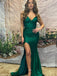 Sexy V-neck Sleeveless Mermaid Satin Long Prom Dresses With Trailing For Party Online, OL325