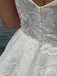 Formal Spaghetti Strap Sleeveless A-line White Long Lace Wedding Dresses With Trailing, WD0547