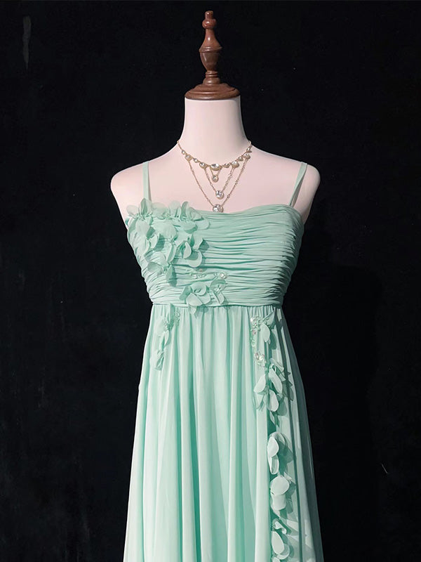 Simple Spaghetti Strap Sleeveless A-line Chiffon For Party Online, OL389