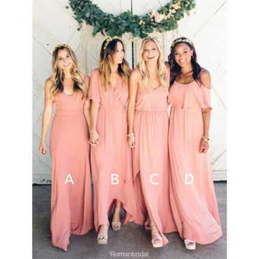 Hot Selling Floor-length V-neck Simple Long Cheap Bridesmaid dresses, BD0033